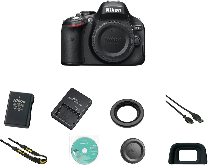 Nikon D5100/D5600 DSLR Camera (Body Only) with Sandisk 32GB | Spider Tripod | Case