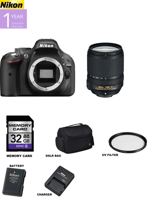 Nikon D5200/D5600 DSLR Camera with 18-105mm Lens Kit | Sandisk 32GB | Case | 67MM UV Filter