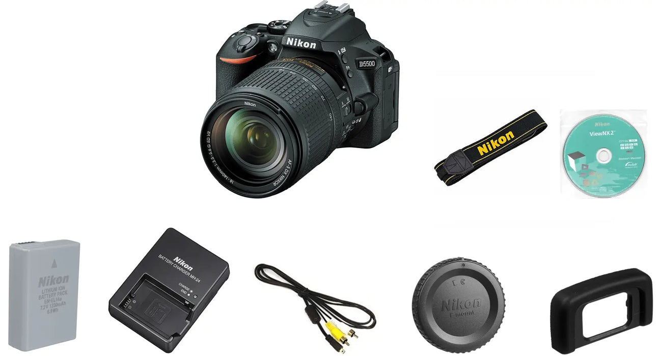 Nikon D5500/D5600 DSLR Camera with 18-140mm Lens (Black) USA Starter Bundle