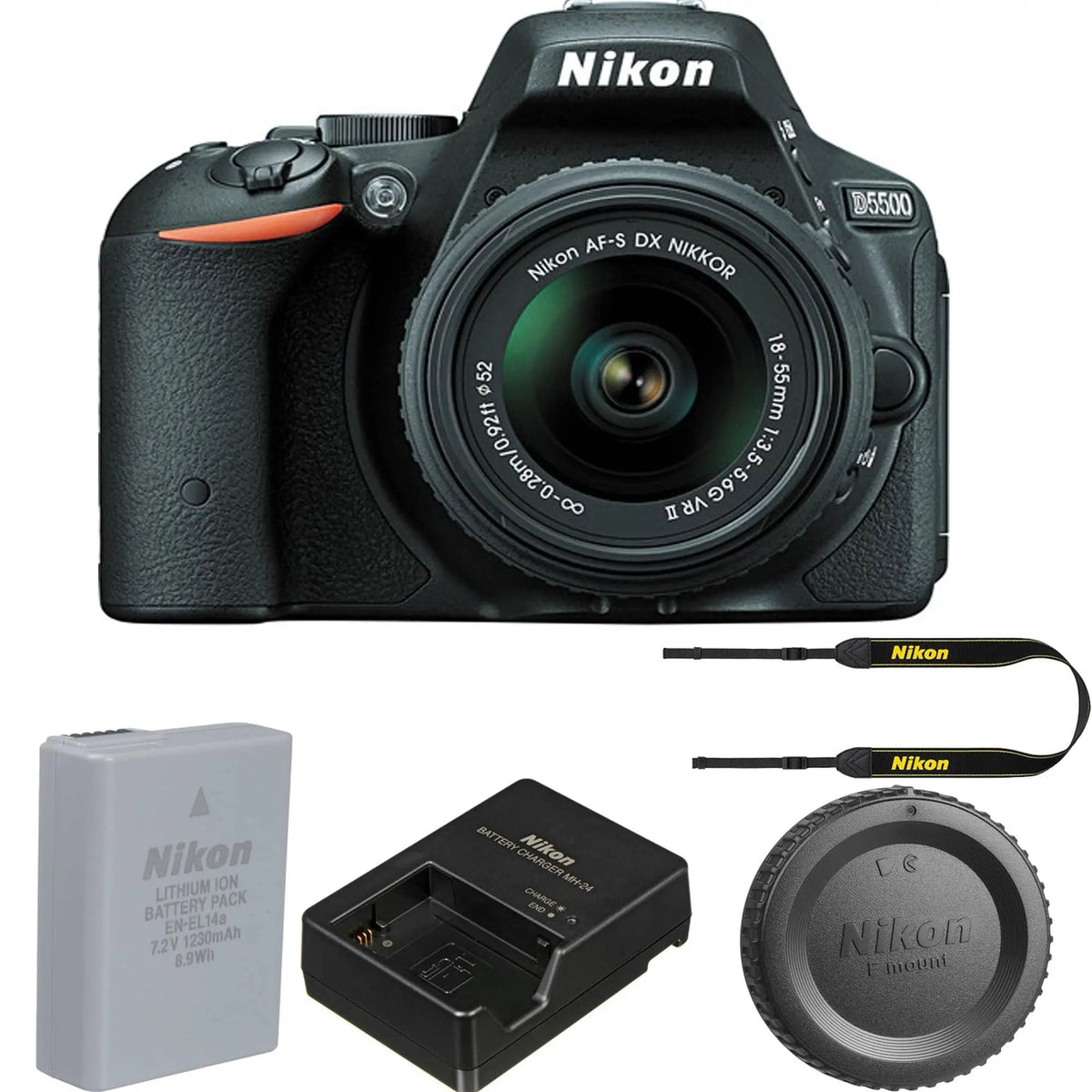 Nikon D5500/D5600 DSLR Camera with 18-55mm VR II Lens (Black) 9/10