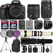 Nikon D5600 DSLR Camera + 18-55mm AF-P Lens + 70-300mm + 650-1300mm + 500mm Lens MEGA BUNDLE