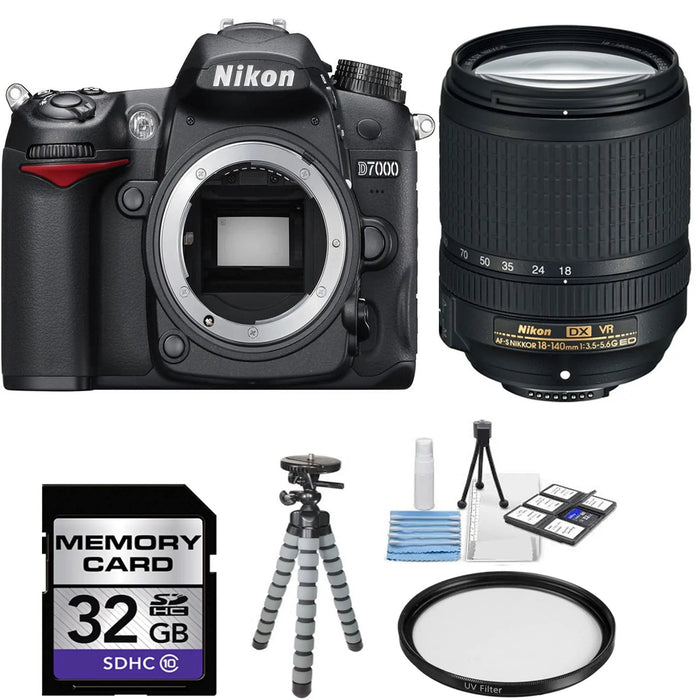 Nikon D7000/D7500 DSLR Camera with 18-140mm VR Lens with Sandisk 32GB | Spider Tripod | UV Filter &amp; Cleaning Kit