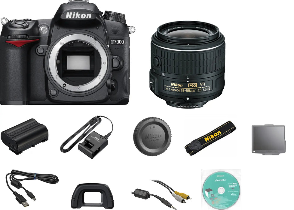 Nikon D7000/D7500 DSLR Camera with 18-55mm VR II Kit USA with Sandisk 32GB MC | Case | Spider Tripod &amp; 3 Year Extended Warranty
