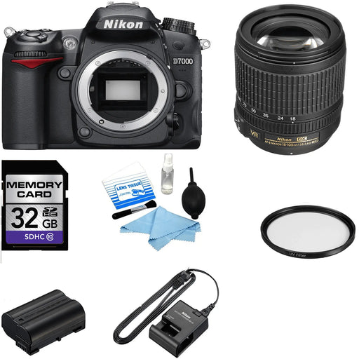 Nikon D7000/D7500 DSLR Camera with Nikon 18-105mm DX VR Lens with Sandisk 32GB MC | UV Filter | Cleaning Kit | 3 Year Extended Warranty Bundle
