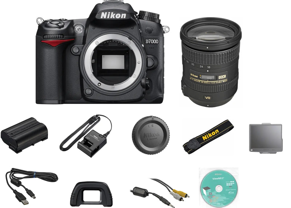 Nikon D7000/D7500 DSLR Camera with Nikon 18-200mm DX VR Lens | Sandiask 32GB | UV Filter | Cleaning Kit &amp; 3 Year Limited Warranty