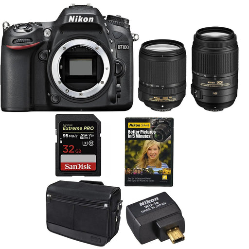 Nikon D7100 DSLR Camera with 18-140mm and 55-300mm Lenses Kit w/ 3 Year USA Warranty