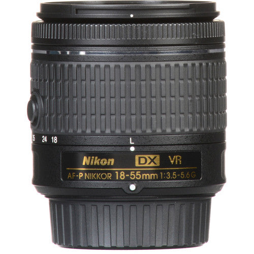 Nikon AF-P DX NIKKOR 18-55mm f/3.5-5.6G VR len W/ Remote & Cleaning Kit