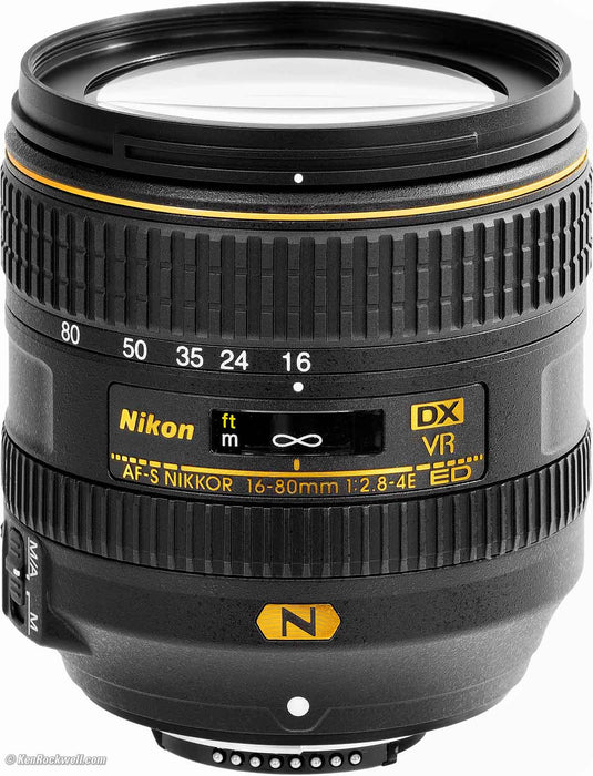 Nikon AF-S DX NIKKOR 16-80mm f/2.8-4E ED VR Lens W 32GB Bundle