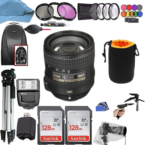 Nikon AF-S NIKKOR 24-85mm f/3.5-4.5G ED VR Lens Deluxe Bunlde