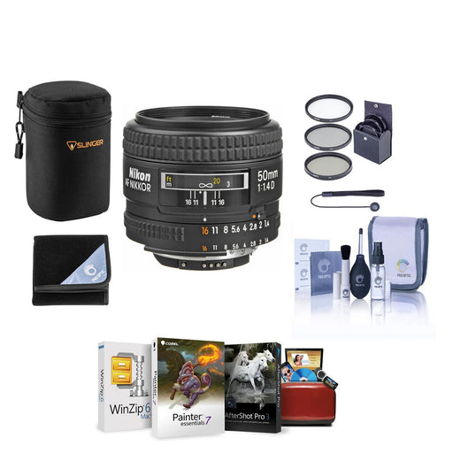 Nikon AF NIKKOR 50mm f/1.4D Autofocus Lens With Software & More