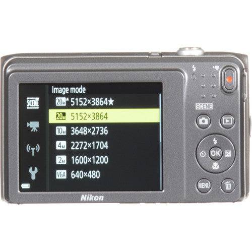 Nikon Coolpix A300 20.1MP Digital Camera with 8x Zoom Lens &amp; Built-In Wi-Fi (Silver) Bundle