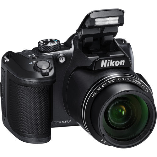 Nikon Coolpix B500 16MP Digital Camera with Extra Batteries + Accessories -Black