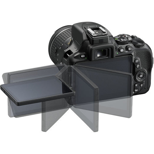 Nikon D5600 DSLR Camera with 18-55mm and 70-300mm Lenses | Sandisk 32GB Memory Card | Nikon Case | Spare Battery Bundle