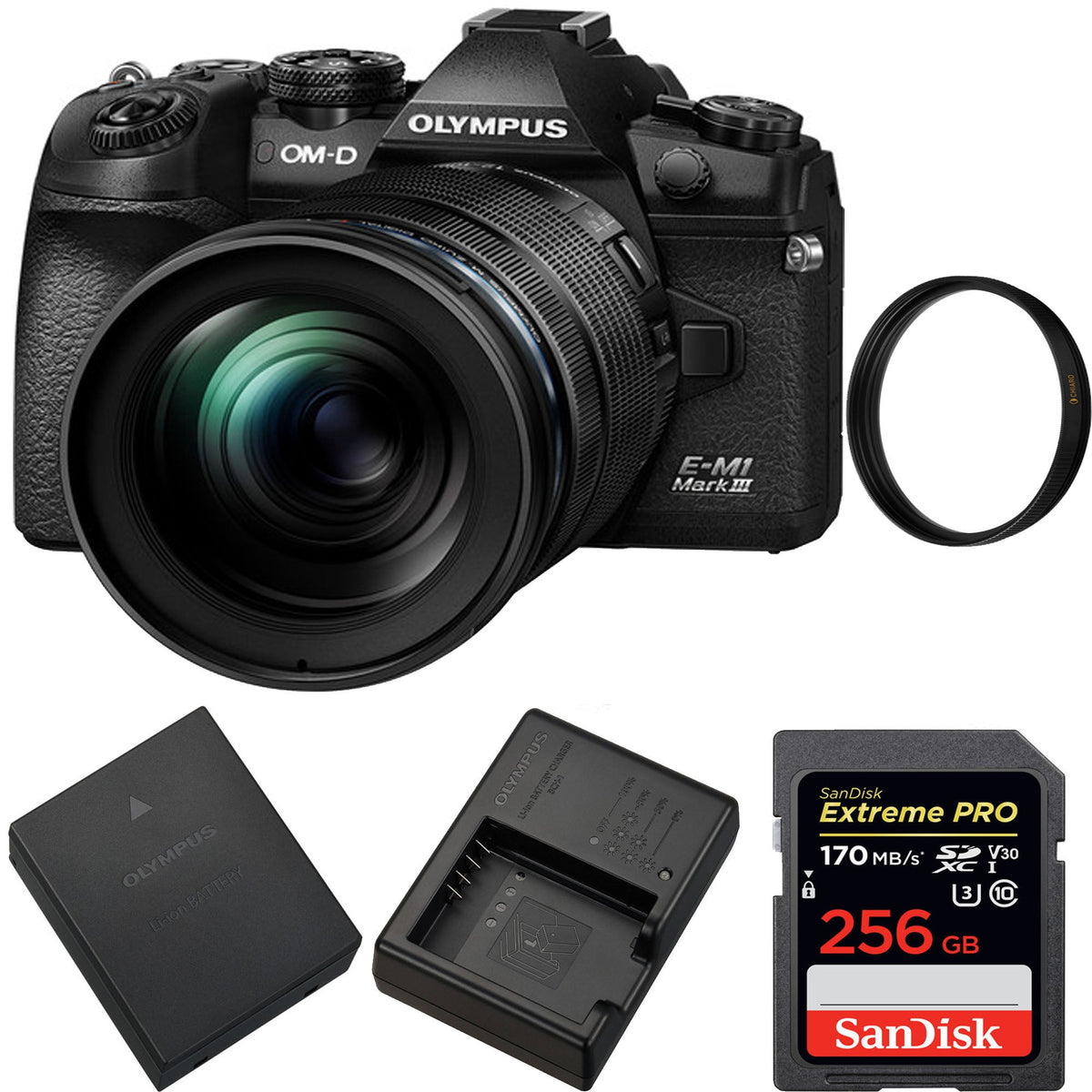 Olympus OM-D E-M1 Mark III Mirrorless Digital Camera with 12-100mm