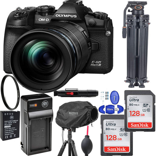 Olympus OM-D E-M1 Mark III Mirrorless Digital Camera & 12-100mm Lens with Additional Accessories