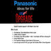 PANASONIC Upgrade Available-Upgrade To USA Model & Save Now!