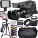 Panasonic HC-MDH3 AVCHD Shoulder Mount Camcorder with LCD Touchscreen &amp; LED Light Essential Bundle