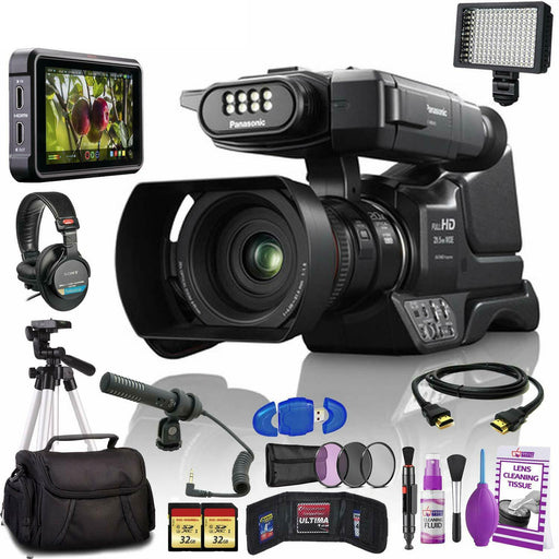Panasonic HC-MDH3 AVCHD Shoulder Mount Camcorder with LCD Touchscreen &amp; LED Light Premium Bundle