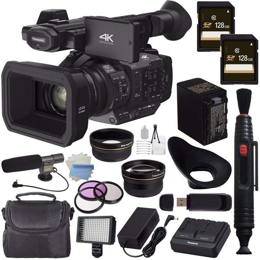 Panasonic HC-X1 4K Ultra HD Professional Camcorder with 128GB SDXC Card, Filter Kit & Pro 160 LED Video Light Studio Series Bundle