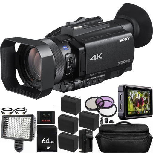 Sony PXW-Z90V 4K HDR XDCAM with Fast Hybrid AF w/ Atomos Ninja V | SanDisk 240GB Extreme Pro Solid State Drive|4x Extra Batteries & MORE