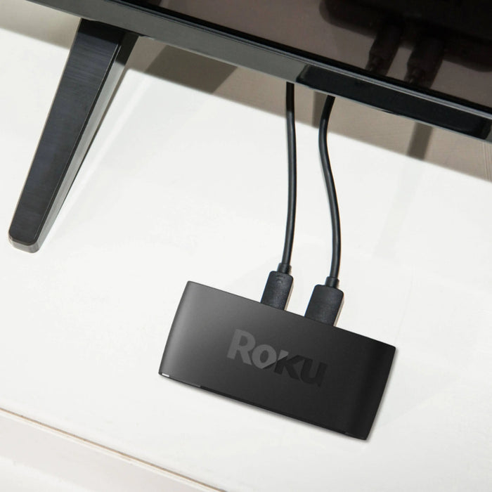 Roku - Express 4K+ (2021) Streaming Media Player with Voice Remote, TV Controls, and Premium HDMI Cable - Black