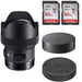 Sigma 14mm f/1.8 DG HSM Art Lens for Nikon F with 2x Sandisk 64GB Memory Cards *450955*