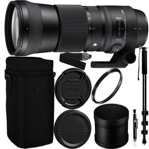 Sigma 150-600mm f/5-6.3 DG OS HSM Contemporary Lens for Nikon F with Starter Bundle Package