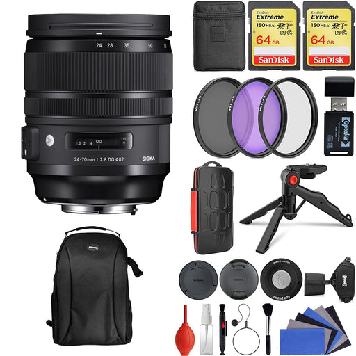 Sigma 24-70mm f/2.8 DG OS HSM Art Lens for Nikon F Deluxe Bundle