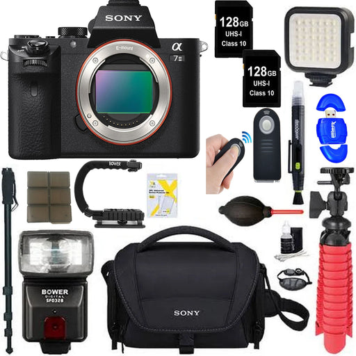Sony Alpha a7 II Mirrorless Digital Camera (Body Only)w/ 256GB Memory & Flash Accessory Bundle