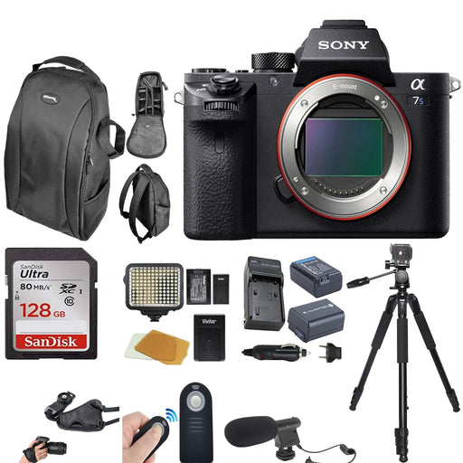 Sony Alpha a7S II Mirrorless Digital Camera (Body Only) w/ 128GB SD Card & Photo/SLR Sling Backpack