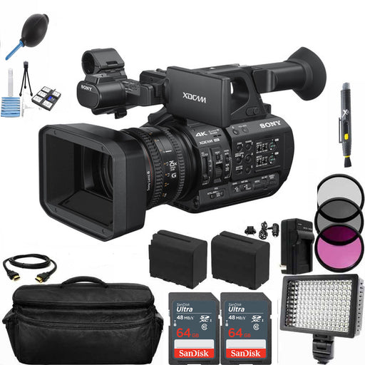 Sony PXW-Z190 4K 3-CMOS 1/3" Sensor XDCAM Camcorder w 2X Spare Batteries | 2X 64GB Memory Cards | Filter Kit & More
