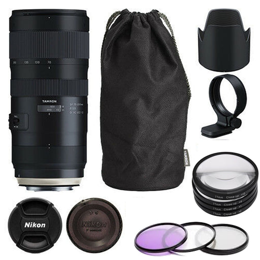 Tamron SP 70-200mm f/2.8 Di VC USD G2 Lens for Canon EF with 77MM Filter Kit & 77MM Close-up Filters Bundle