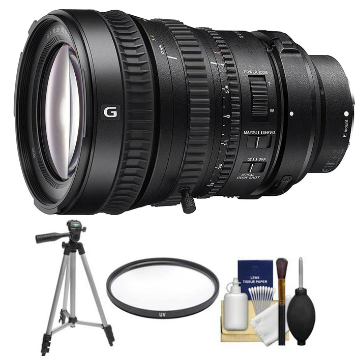 Sony Alpha E-Mount Fe 28-135mm f/4.0 G OSS PZ Zoom Lens with Filter Tripod Kit with Sony USA Warranty