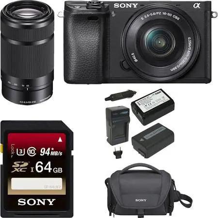 Sony α6300（E 16-50mm、E 55-210m） Sony Alpha a6300 Mirrorless Digital Camera w/ 16-50mm & E 55-210mm