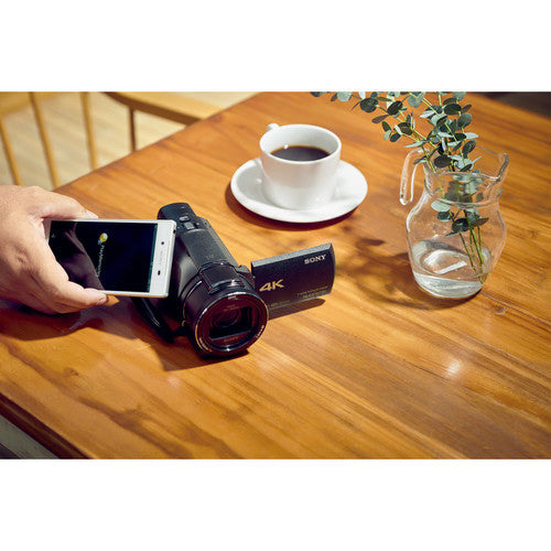 Sony FDR-AX53 4K Ultra HD Handycam Camcorder with 64GB Card | Battery &amp; Charger | Case | Filter | LED Light | Microphone | Kit