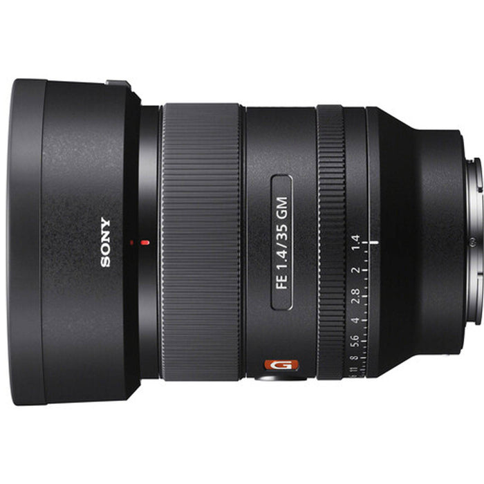 Sony FE 35mm f/1.4 GM Lens - Flash -32GB SD Memory Card &amp; Filter Kit Bundle
