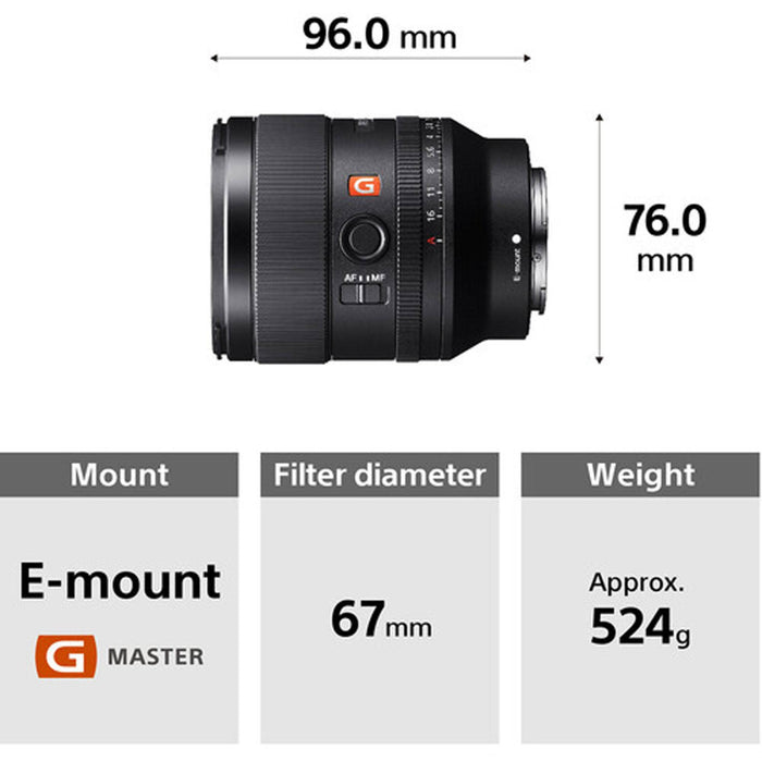 Sony FE 35mm f/1.4 GM Lens Professional - Backpack - Polarized Filter Kit &amp; Accessory Bundle