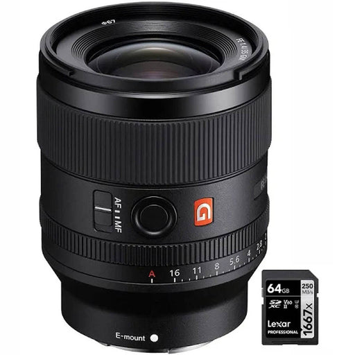 Sony FE 35mm f/1.4 GM Lens &amp; 64GB SD Memory Card