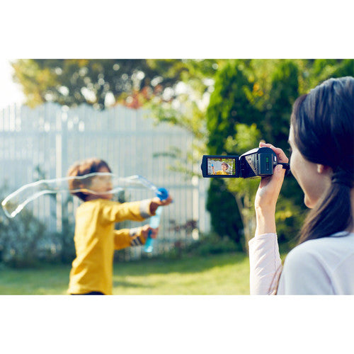Sony Handycam HDR-CX675 32GB Wi-Fi HD Video Camera Camcorder with 64GB Card + Battery &amp; Charger + Hard Case + Tripod + LED Light + Microphone + Kit