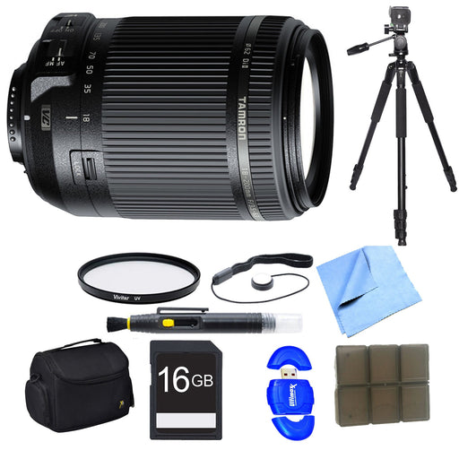 Tamron 18-200mm Di II VC All-In-One Zoom for Nikon Lens |16GB Bundle Includes Filter Kit & More
