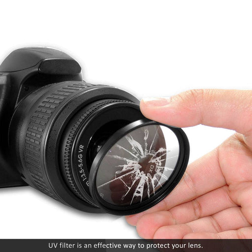 Multi Coated UV Glass Filter (Any Size) &amp; 8 PC Camera Lens Cleaning Kit