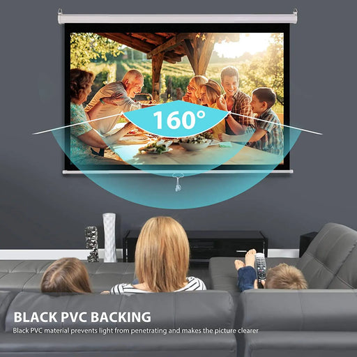 VIVOHOME 80 Inch Manual Pull Down Projector Screen, 16:9 HD Retractable Widescreen Matte for Movie Home Theater Cinema Office Video Game