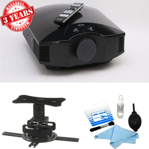 Sony VPL-HW45ES Full HD 3D Home Theater Projector w/ Cleaning Kit & Mount Bundle