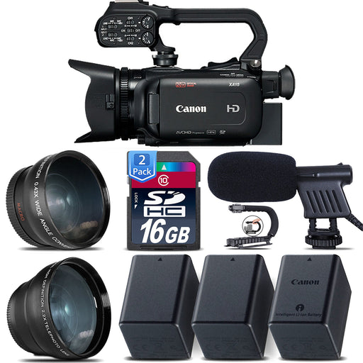 Canon XA15 Compact Full HD Camcorder with SDI, HDMI, and Composite Output with Shotgun Microphone & Additional Accessories