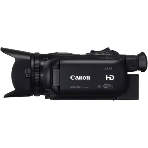 Canon XA25 HD Professional Camcorder | Wideangle Lens | Telephoto Lens |2 PC 64GB MCs | Tripod | LED Light | 3 PC Filter Kit Bundle