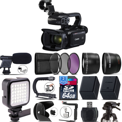 Canon XA45 Professional UHD 4K Camcorder with Sandisk 128GB | Microphone | LED Light | Spare Battery & More Bundle