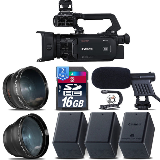 Canon XA55 Professional UHD 4K Camcorder with Shotgun Microphone & Additional Accessories USA