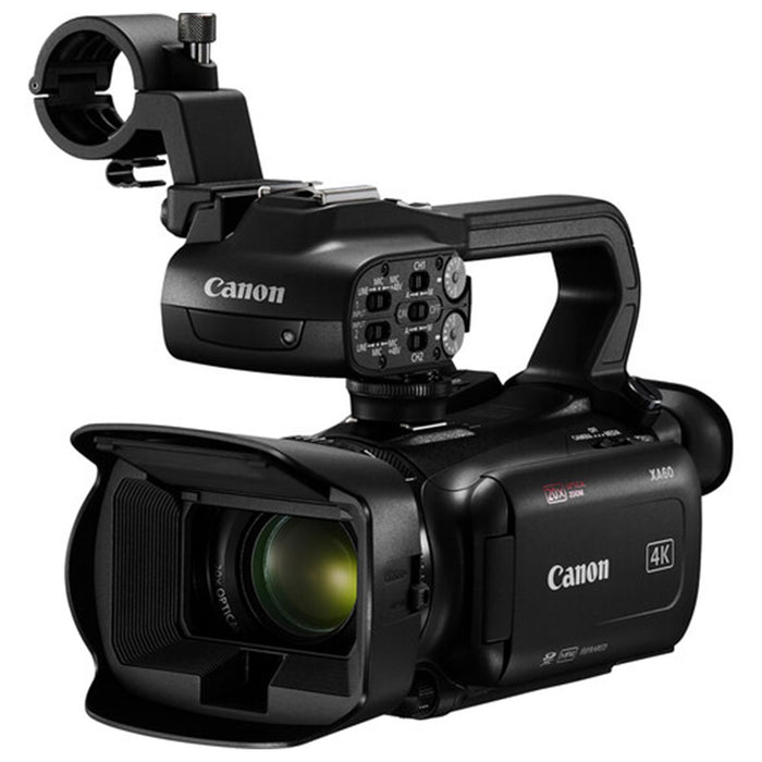 Canon XA60 Professional UHD 4K Camcorder with 2 Pack SanDisk 64GB Memory Card + Case + Tripod + Filter Kit + Microphone + Accessory Bundle - NJ Accessory/Buy Direct & Save