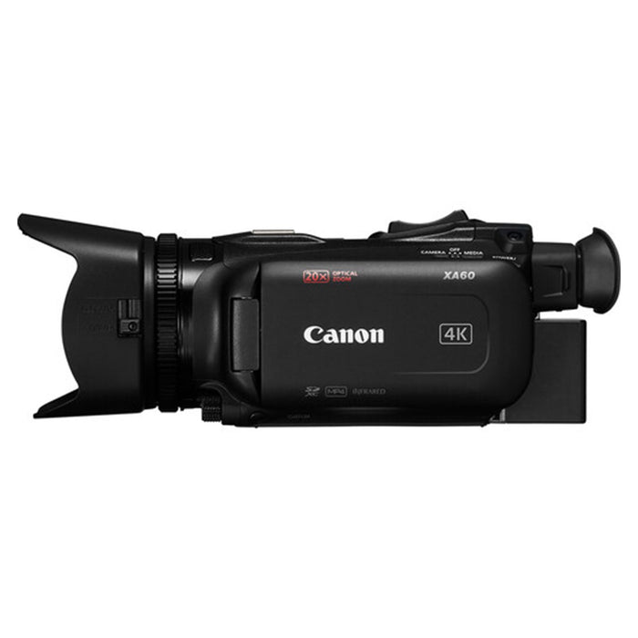 Canon XA60 Professional UHD 4K Camcorder with 2 Pack SanDisk 64GB Memory Card + Case + Tripod + Filter Kit + Microphone + Accessory Bundle - NJ Accessory/Buy Direct & Save
