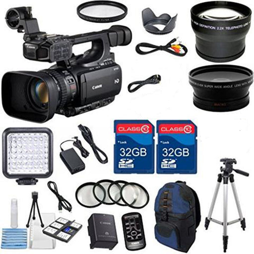 Canon XF100 Professional Camcorder w/ 2 PC 32GB High Speed Memory Cards & Accessory Bundle